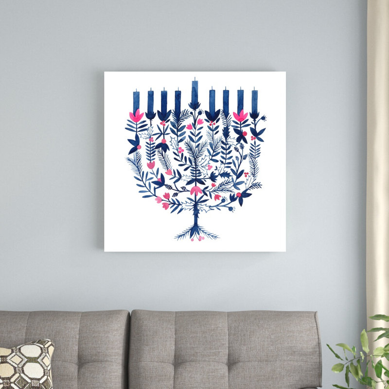 «Boho Hanukkah I» par Grace Popp - reproduction d'art sur toile tendue, H 30 po x l 30 po
