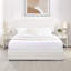 Lit plateforme tapissier Boucle avec rangement breveté à 4 tiroirs, tête de lit capitonnée à coutures courbées, support de matelas à lattes en bois, aucun sommier requis