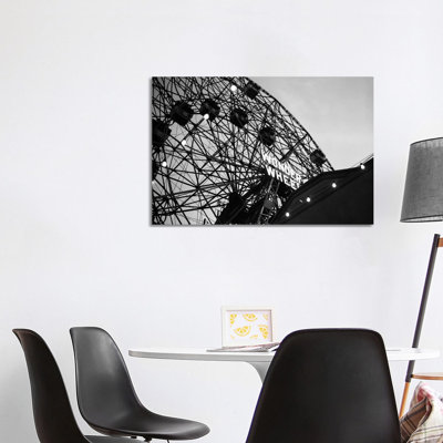 1920s Looking up at Wonder Wheel Amusement Ride Coney Island New York USA 1 Piece Wrapped Canvas Wall Art