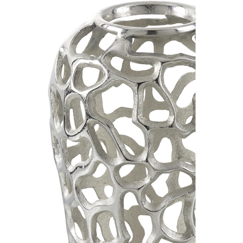 Vase décoratif Natalyia, H 18 po x l 8 po x P 8 po, Argent
