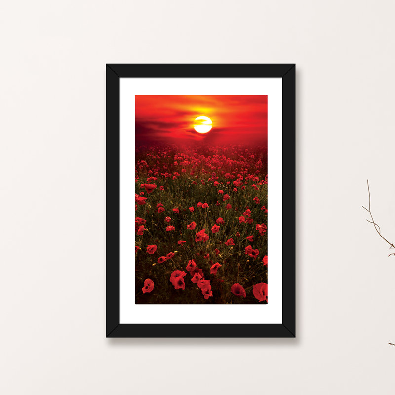 « chaleureux coucher de soleil » par marco carmassi-reproduction de photo, H 32 po x l 24 po x P 1 po, Papier avec cadre noir