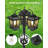 Solar Lamp Post Light, Outdoor Dusk-To-Dawn Light With 4 Solar Panels