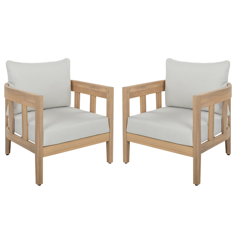 Ensemble de 2 chaises de patio Dasmon, Oak/Ivory