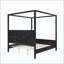Lit plateforme à baldaquin en bois avec tête de lit tapissier, aucun sommier nécessaire-131125071-131125073