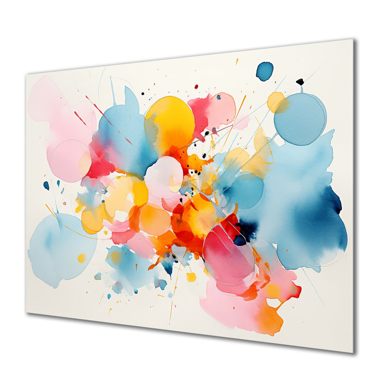 «Pastel Color Geometric Ink Collage IV», art mural géométrique en métal MT137601, H 12 po x l 20 po x P 1 po