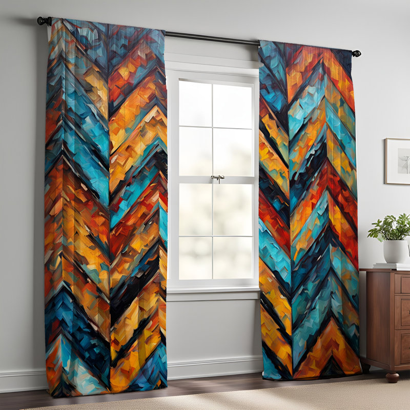 Paire de rideaux semi-transparents en polyester Efrayim, L 20 po x L 61 po