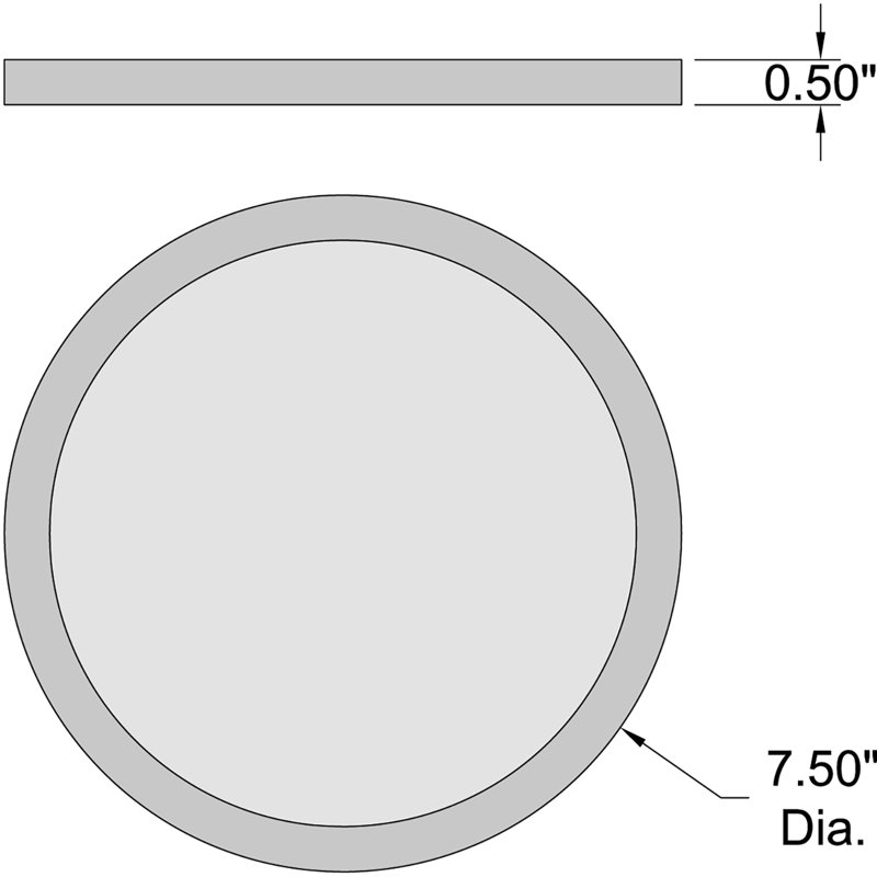 Weehawken Acrylic Flush Mount, Bronze, 0.5" H x 7.5" W x 7.5" D