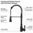 High Arc Commercial Spring Style 2-Function Single Handle Pull Down Kitchen Faucet-122556068
