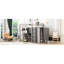 Lit mezzanine simple gris avec compartiments à tiroirs, bureau pour ordinateur portable et garde-robe. Fabrication solide pour la durabilité. Maximisez la surface de la chambre à coucher. Pas de sommier tapissier requis, tiroirs de rangement, bois de bureau. Marque-1333674435-1333674444