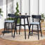 Ensemble de 2 chaises de bar en bois avec tabourets à hauteur de comptoir avec dossier et repose-pieds pour restaurant-77234866