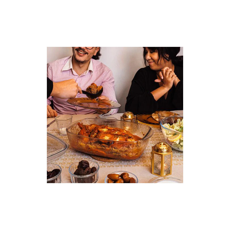 PyrexÂ® 4 in 1 Collection Rectangular Casserole Base + Lid Glass, 6.7 L