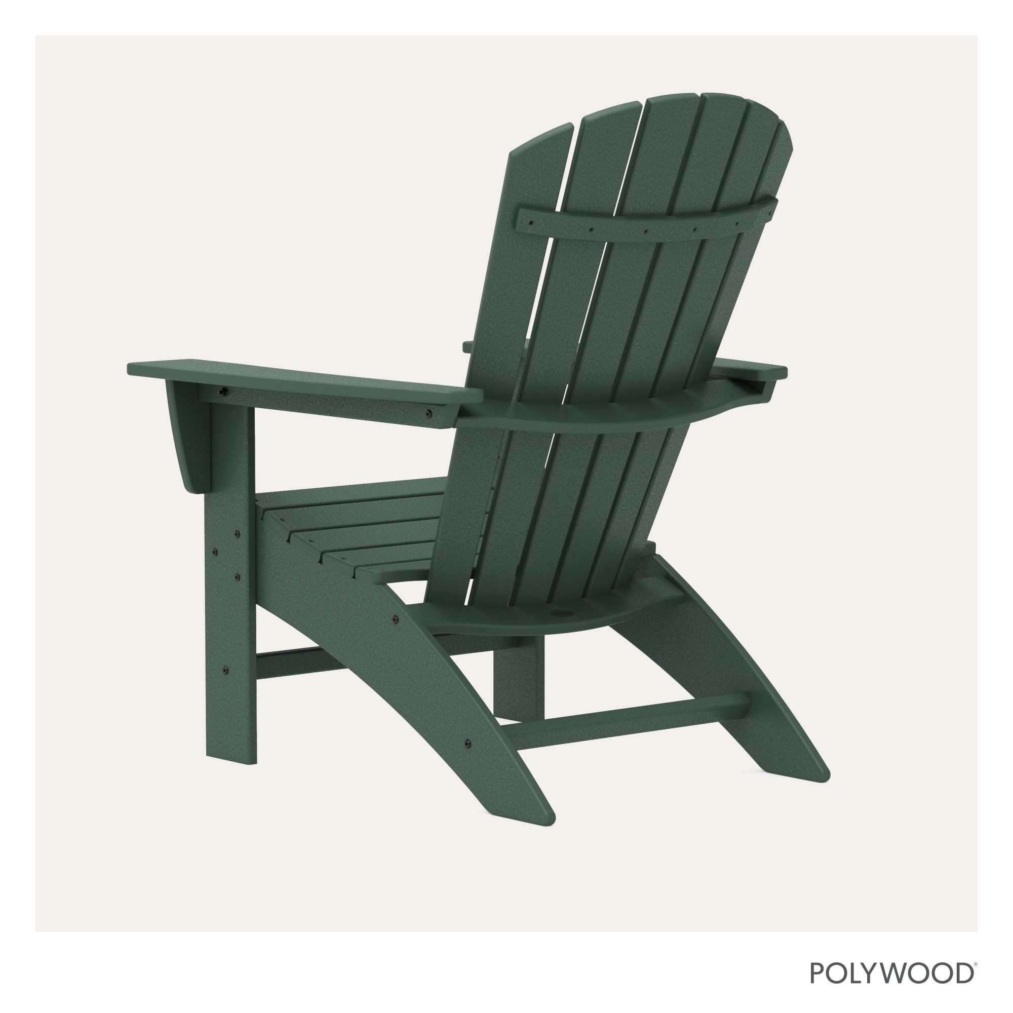 POLYWOOD Nautical Curveback Adirondack Chair, Green