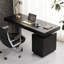 Bureau rectangulaire en bois manufacturé noir-1358251644