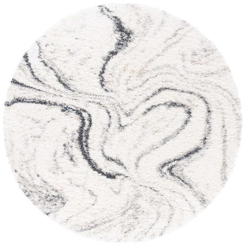 Tapis ivoire / gris Speight, Rond 5 pi 3 po, Ivory/Grey