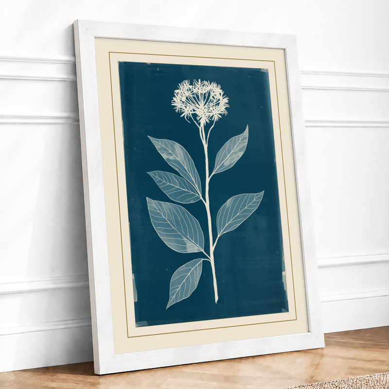 Single Stem In White Botanical - Print, A4 - 29.7 x 21.0 cm, White