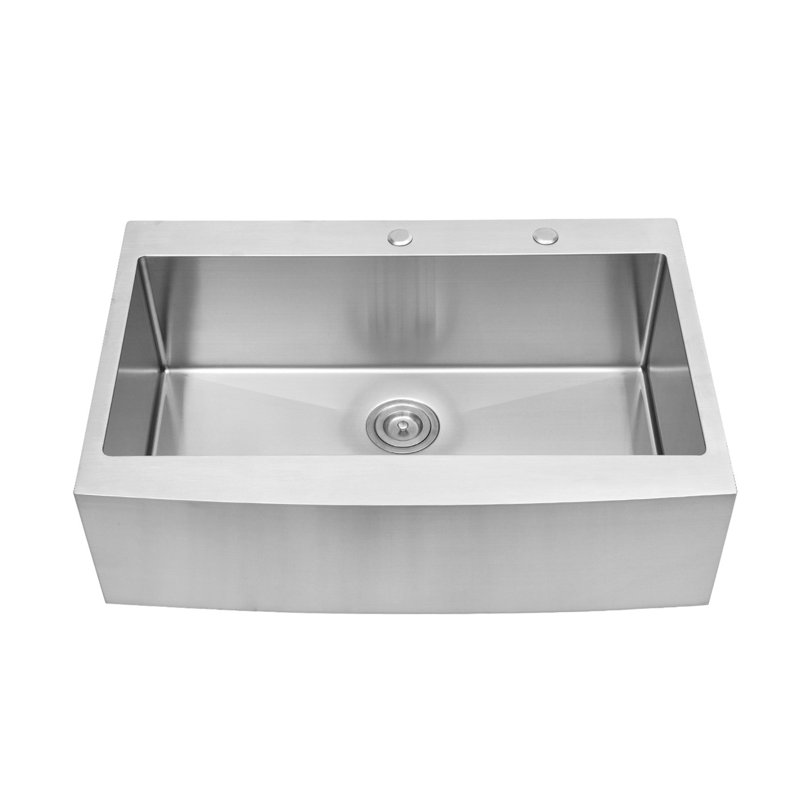 Évier de cuisine encastré 33 po x l 22 po, évier simple en acier inoxydable avec grille d'évier, crépine et support à enroulement