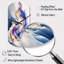 «Blue and Gold Splash Paint III - Abstract Spirals», horloge murale asymétrique en métal, impression d'horloge murale moderne-105566132