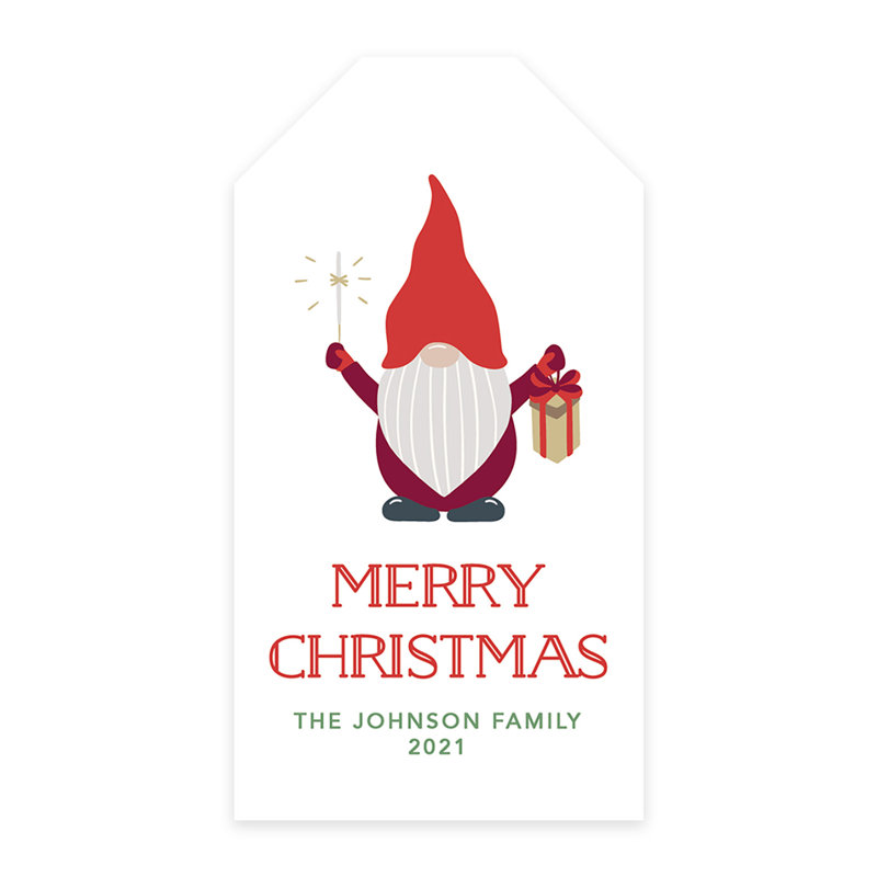 Étiquettes personnalisées personnalisables Merry Christma Gnome