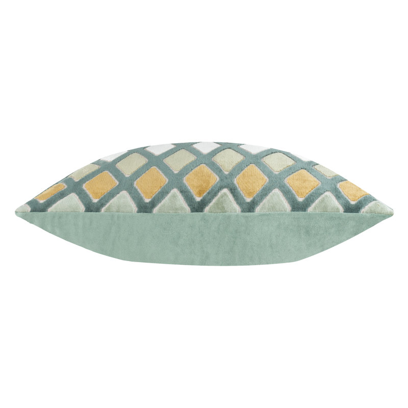 Metro Diamond Geometric Rectangular Cushion, Polyester, Green