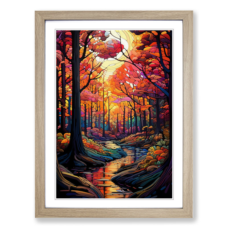 Single Picture Frame Print on Wood, 64cm H x 46cm W, Oak Framed