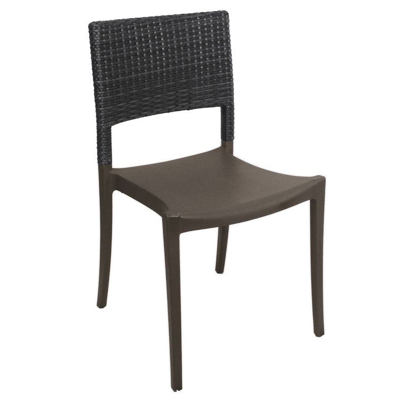 Chaise de salle à manger d'extérieur empilable, Gris anthracite
