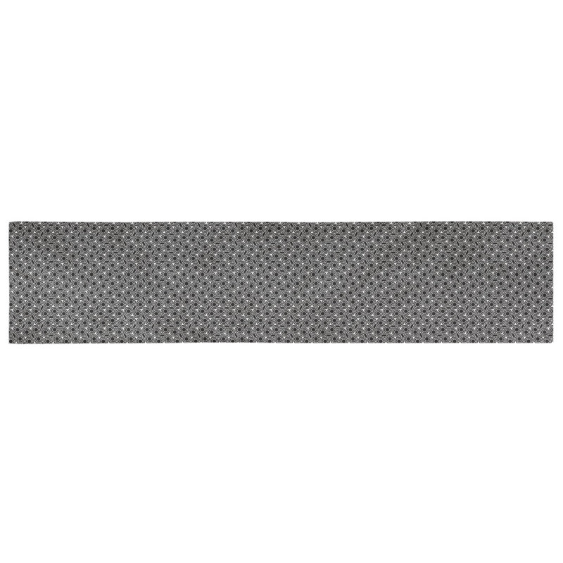 Avicia Geometric Table Runner, 72" x 16", Black/White, Polyester