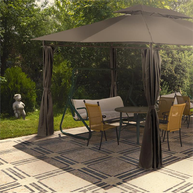 Grandezza 3m x 4m Steel Grill Gazebo, Grey