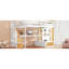 Lit mezzanine double avec bureau, tablettes, tiroirs - blanc et naturel