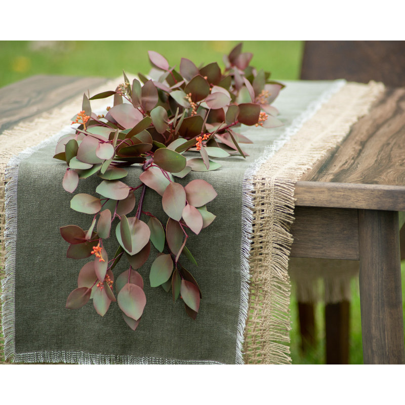 Guirlande bourgogne et eucalyptus, L 12 pi