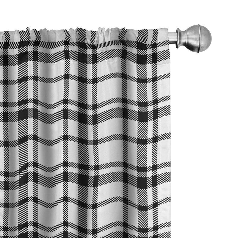Plaid Semi-Sheer Rod Pocket Curtain Panels, 28" x 95"