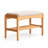 Upholstered Beech Wood Shoe Storage Bench with Ivory Cushion