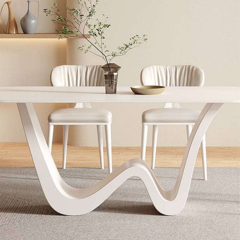 Table de salle à manger blanche, H 29,53 po x L 78,74 po x l 35,43 po 