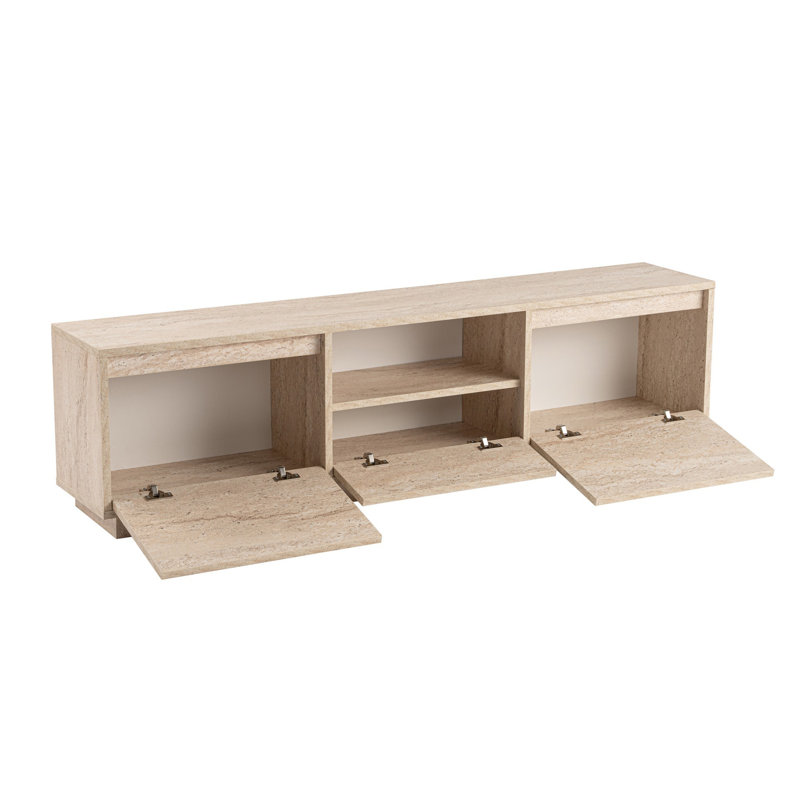 Modern TV Stand, 100% Melamine Coated Particle Board, Marble Design, Durable & Functional for Living Room & Entertainment Spaces