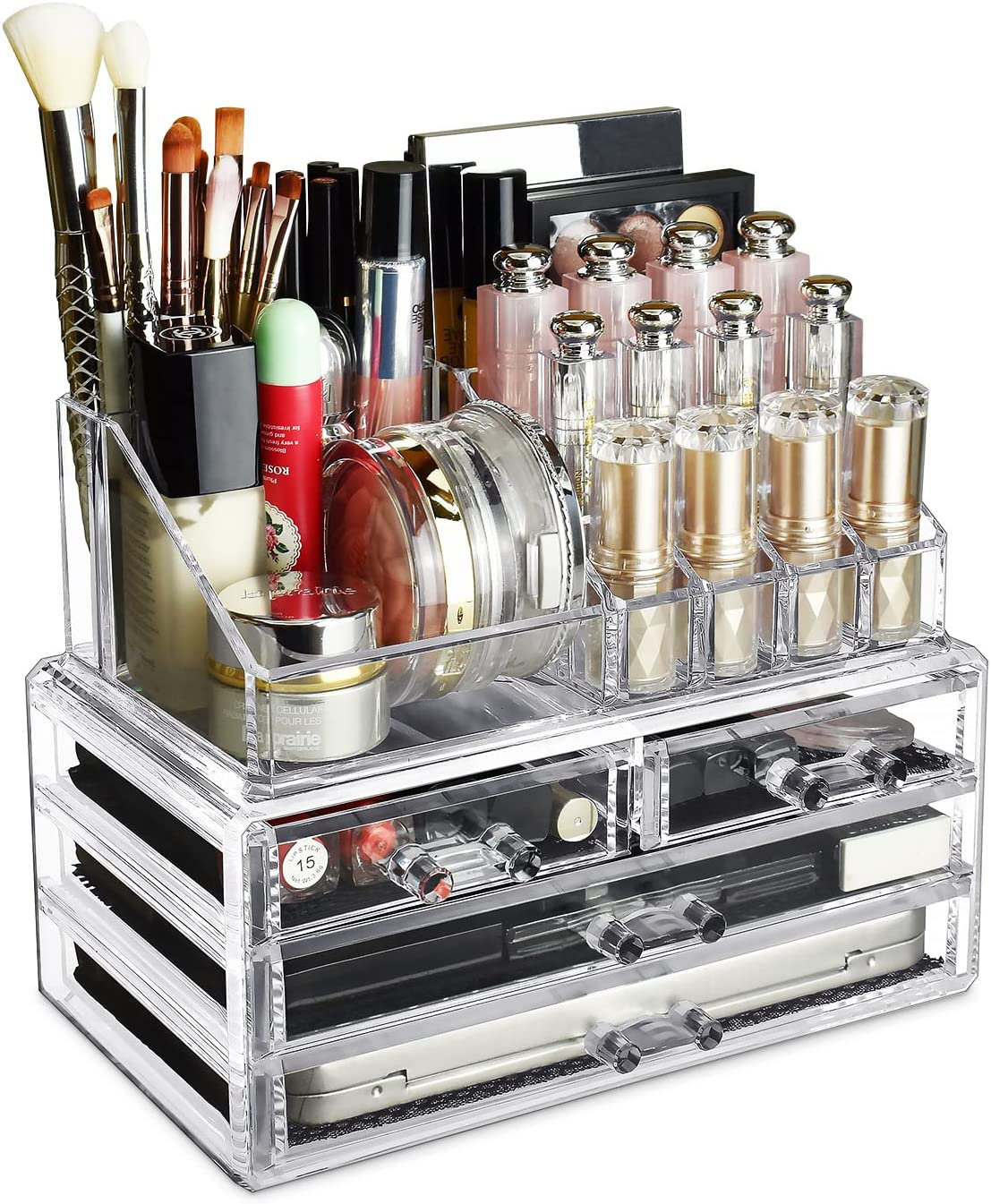 Latitude Run® Acrylic 16 Compartment Makeup Organizer | Wayfair