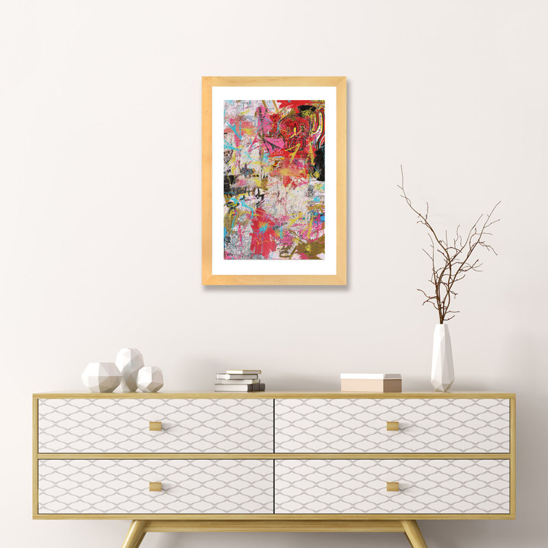 «The Radiant Child» par PinkPankPunk - impression d'art graphique, H 24 po x l 16 po x P 1 po, Toile avec cadre en bois beige