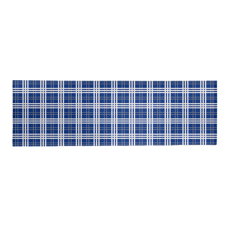 Tapis à carreaux bleu, Tapis de couloir 2 pi 6 po x 8 pi