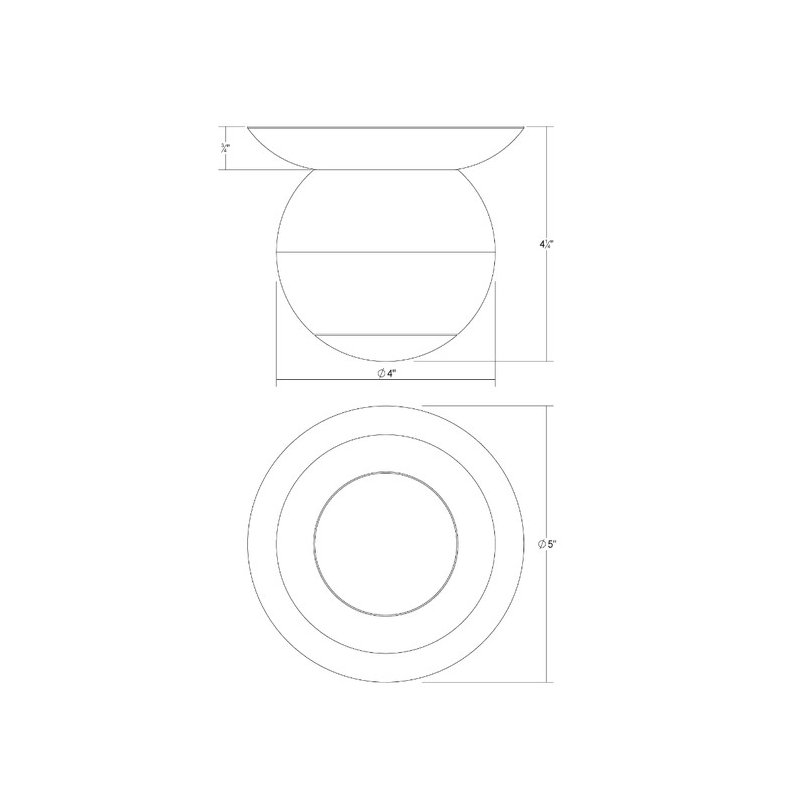 Hemisphere 1 - Light LED Flush Mount, Natural Anodized