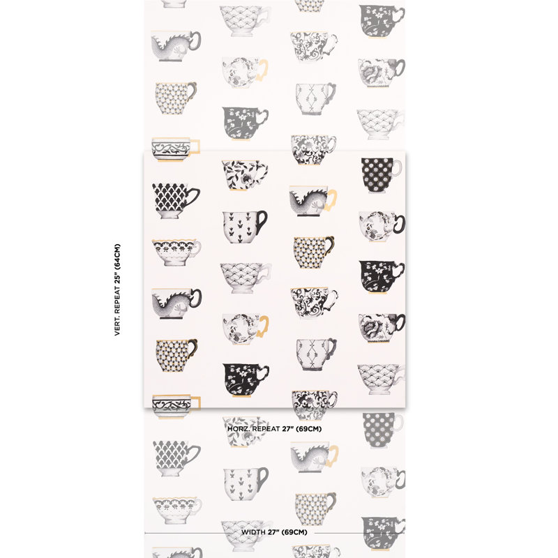 Onie's Teacups Wallpaper, Ink