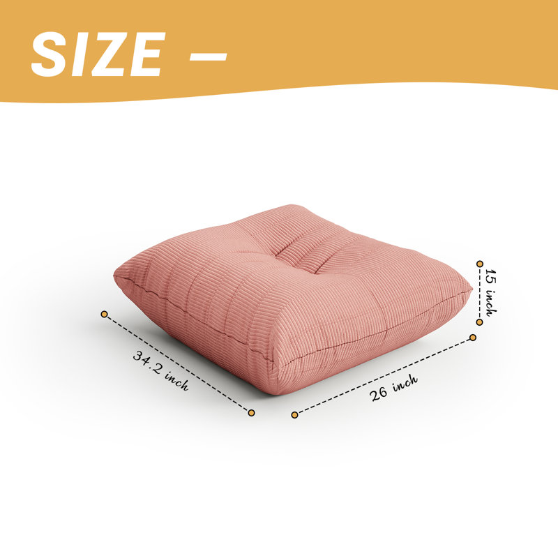Compression Fireside Chair Bean Bag Chair Lazy Floor Sofa, Armless Foam Sofa Lounger Tatami Recliner Sofa For Living Room Bedroom Dorm Office