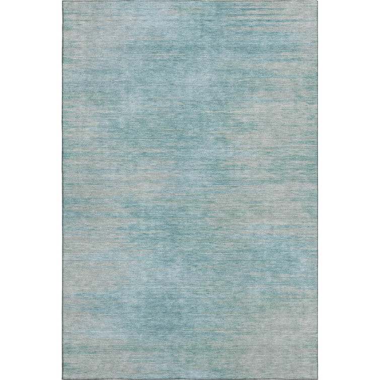 Premium Machine Washable Prisco Aqua Rug