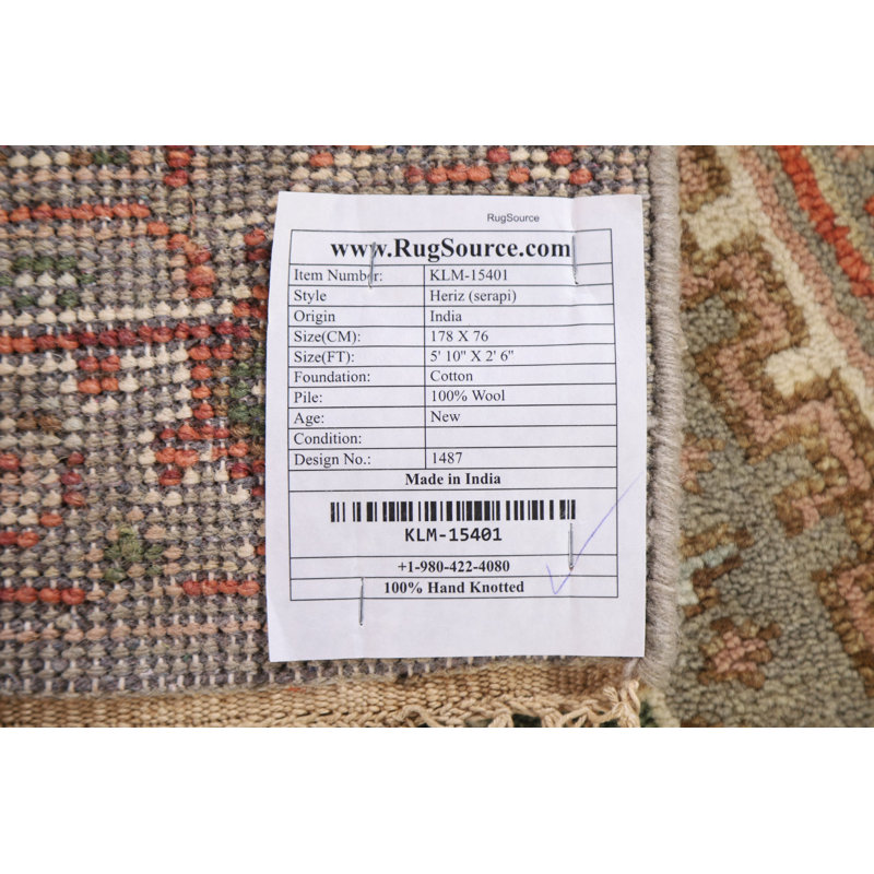 Tapis oriental en laine Heriz Serapi noué à la main 3 x 6