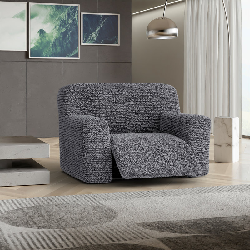 Housse extensible pour fauteuil inclinable - Facile à nettoyer et durable - Collection Comfort, Gris foncé