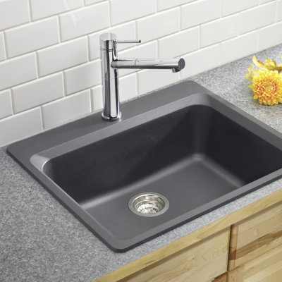Évier de cuisine à simple cuve à fixation double 25 po Vision SILGRANIT