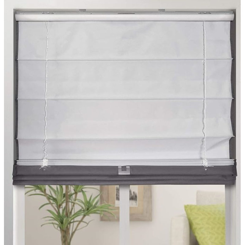 Blackout Roman Shade, Gray, 30.5"W x 60"L