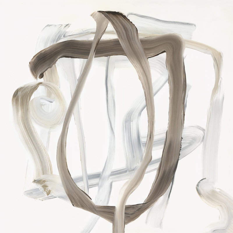 Whirl Print by Barclay Butera, 24" H x 24" W, Hand Embellishment Silver