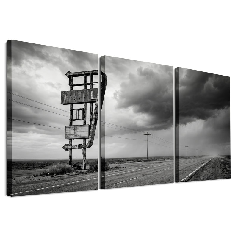 «Rusted Highway», ensemble de 3 toiles murales, H 36 po x l 24 po x 3 pièces