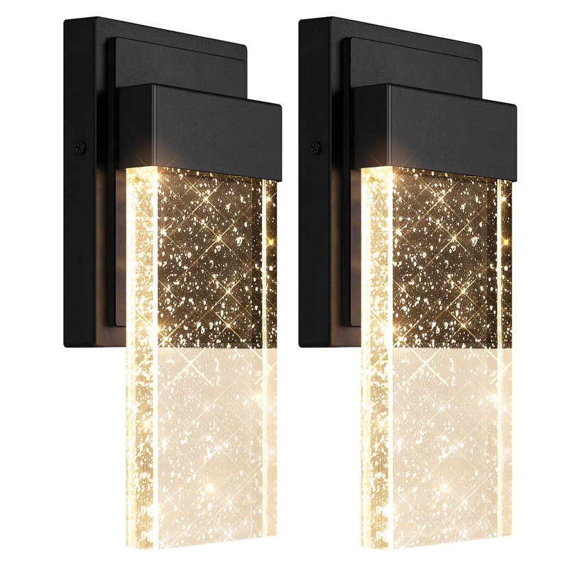 Outdoor Wall Light Fixtures With Crystal Bubble Glass Waterproof Exterior Sconces LED Wall Lanterns Porch Lights Wall Mounted 10W