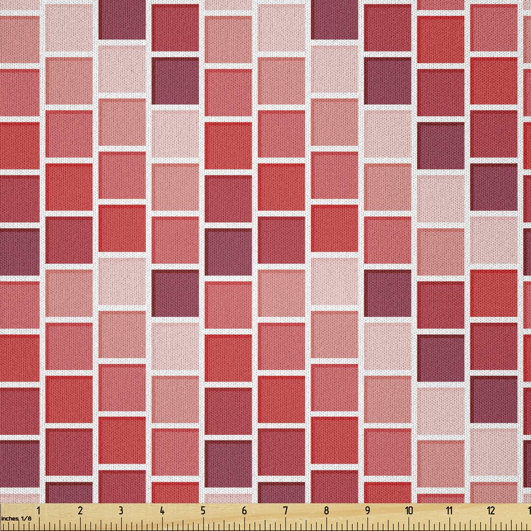 Stoff als Meterware, Tile Quadratisch Rechteck, Bunt, Coral Rose Getrocknete Rose