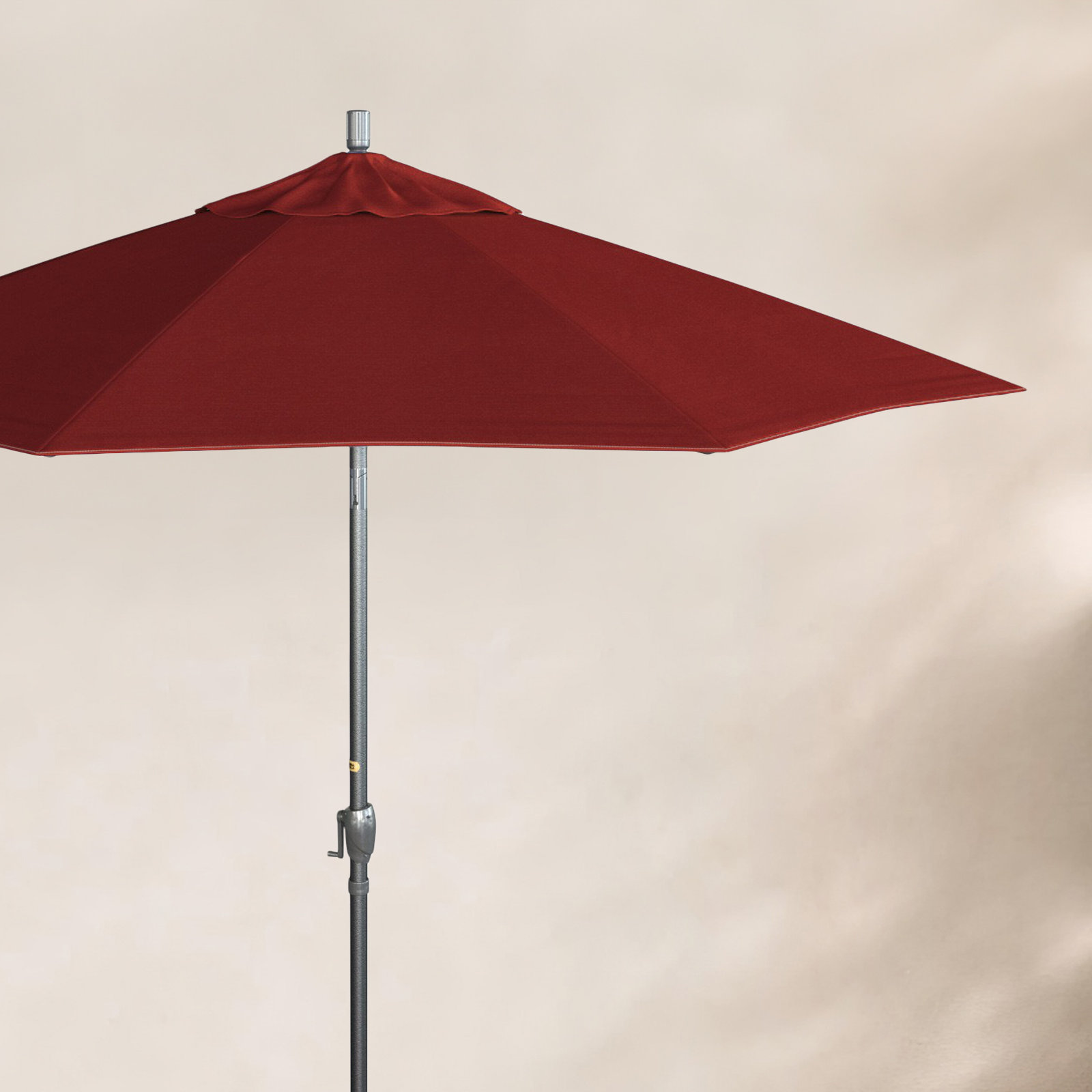 Lexia 7.5' Sunbrella® Umbrella, Hammertone Gray, Canvas Jockey Red Sunbrella® Canvas