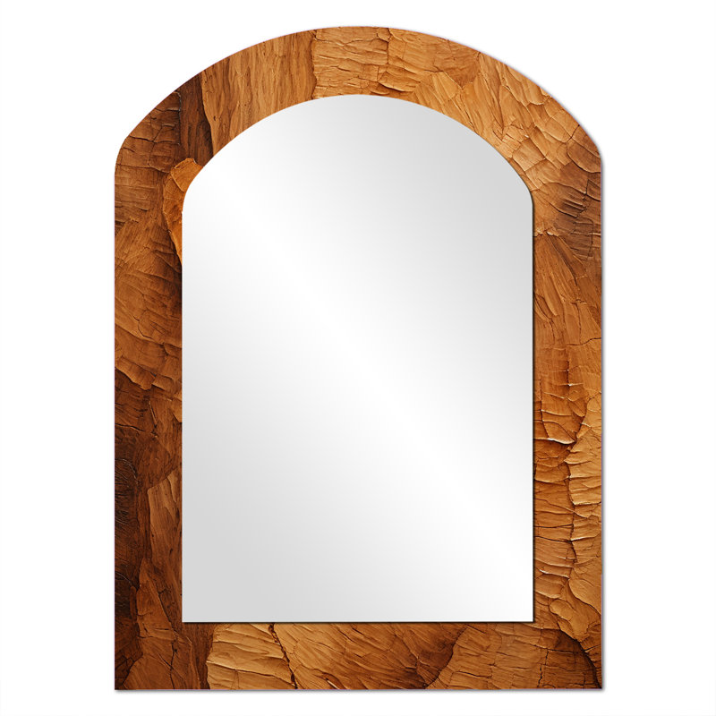 Miroir mural brun moderne, 34 po x 25 po